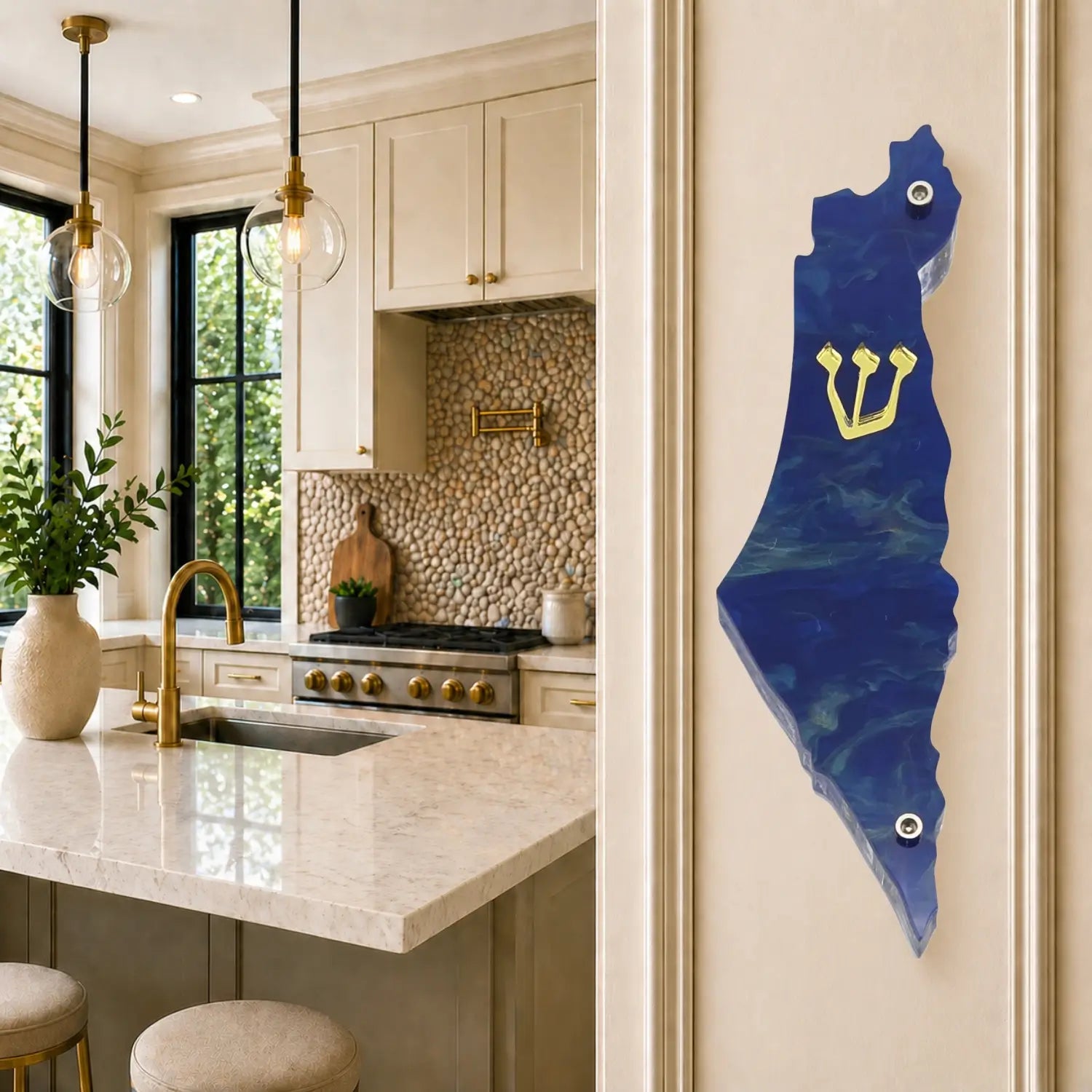 Genesis Map of Israel Mezuzah for Door – Handmade Premium Clear Acrylic Case – Model LSN-30020
