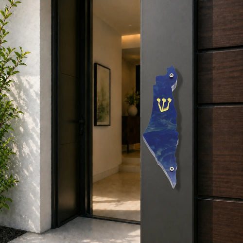 Genesis Map of Israel Mezuzah for Door – Handmade Premium Clear Acrylic Case – Model LSN-30020