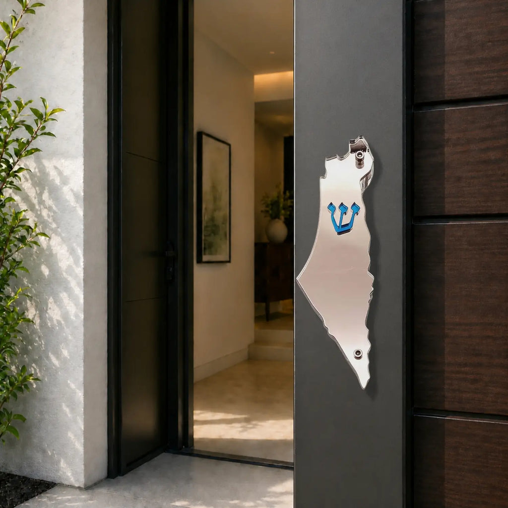 Genesis Map of Israel Mezuzah for Door – Handmade Premium Clear Acrylic Case – Model LSN-30021