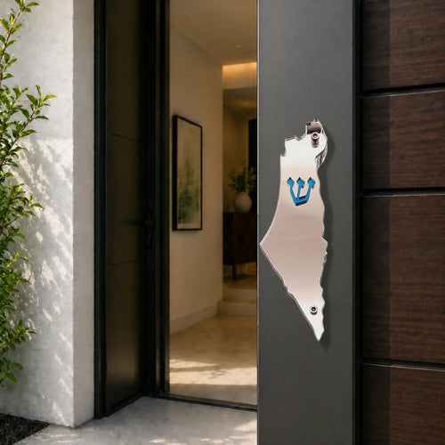Genesis Map of Israel Mezuzah for Door – Handmade Premium Clear Acrylic Case – Model LSN-30021