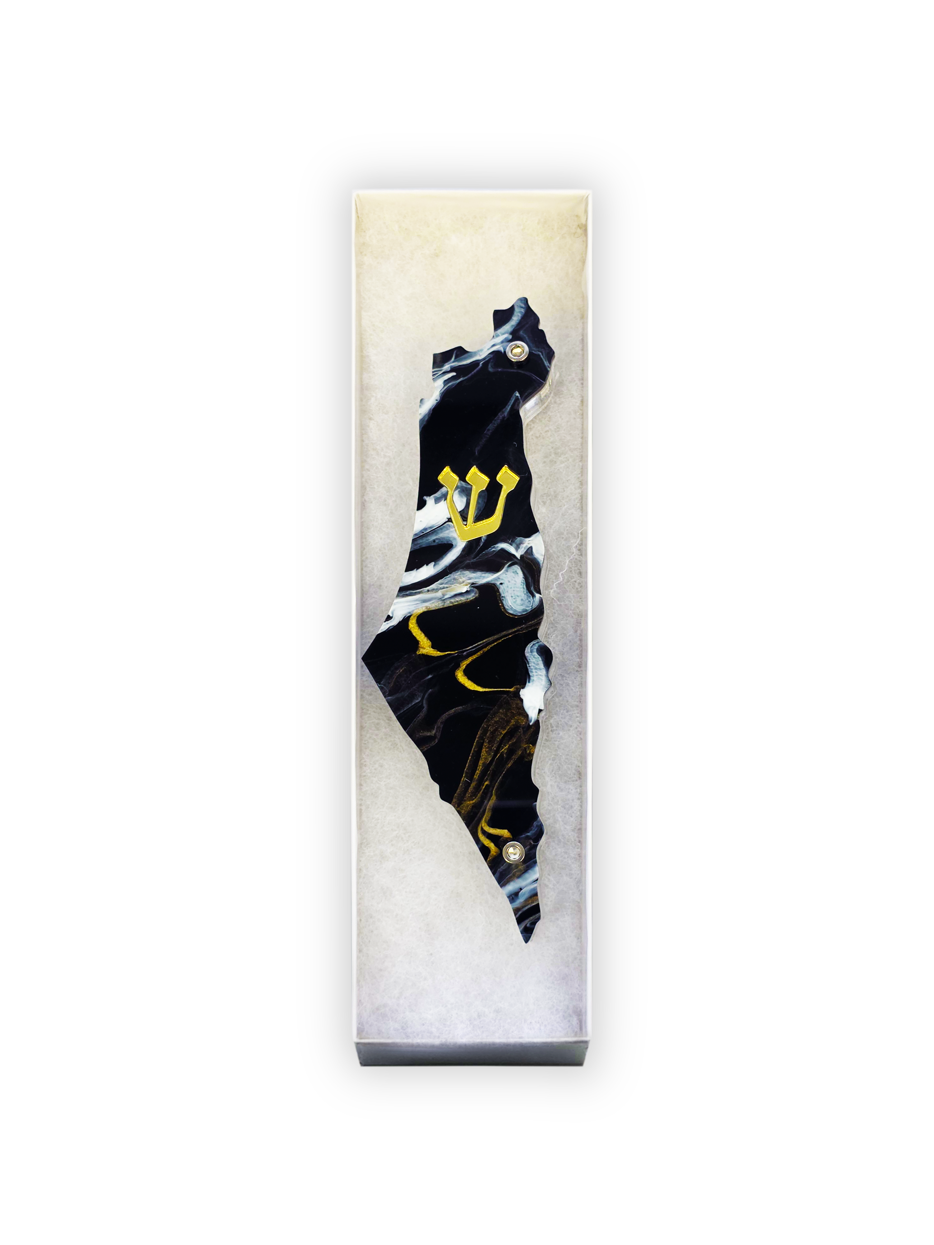Genesis Map of Israel Mezuzah for Door – Handmade Premium Clear Acrylic Case – Model LSN-30022