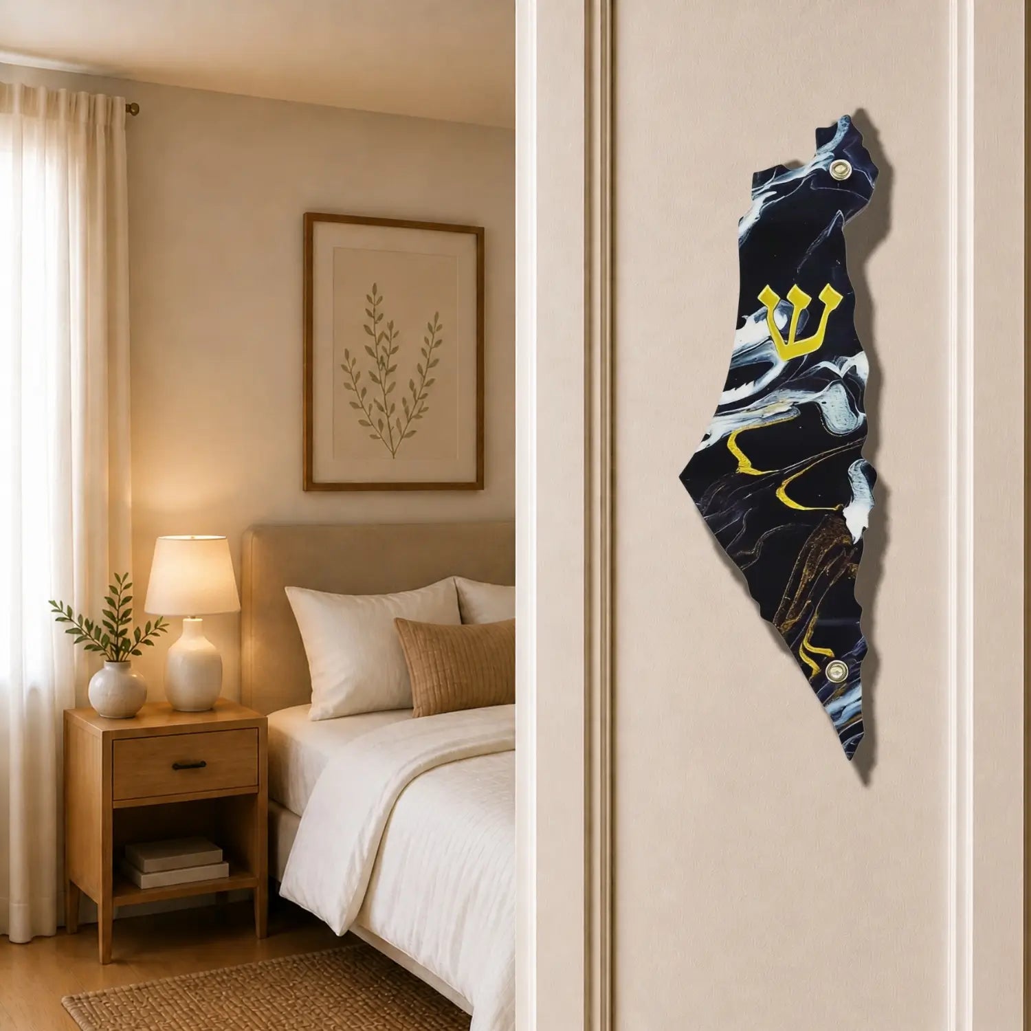 Genesis Map of Israel Mezuzah for Door – Handmade Premium Clear Acrylic Case – Model LSN-30022