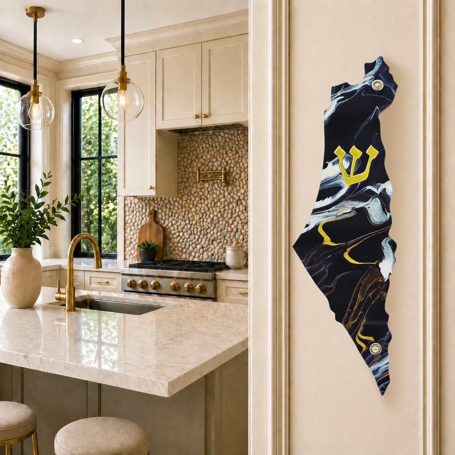 Genesis Map of Israel Mezuzah for Door – Handmade Premium Clear Acrylic Case – Model LSN-30022