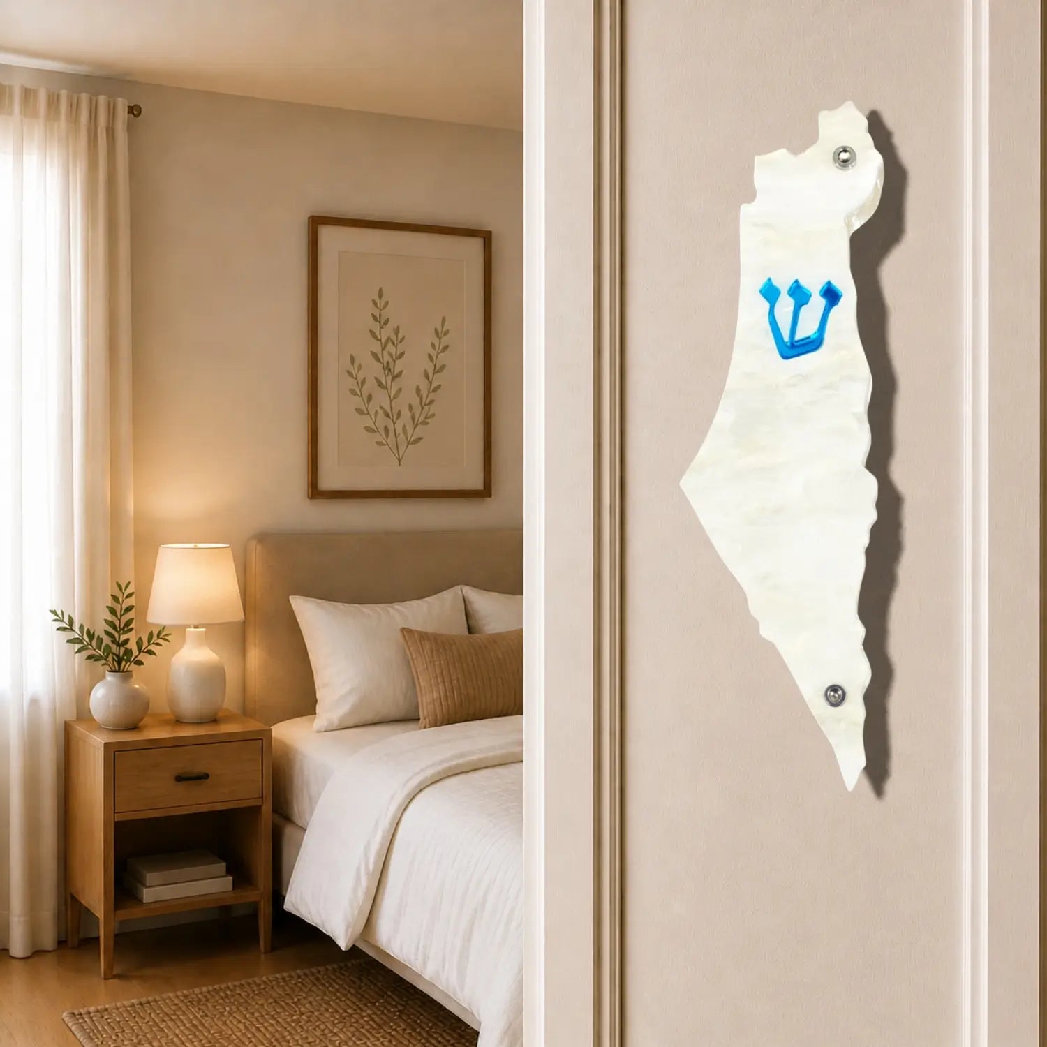 Genesis Map of Israel Mezuzah for Door – Handmade Premium Clear Acrylic Case – Model LSN-30023