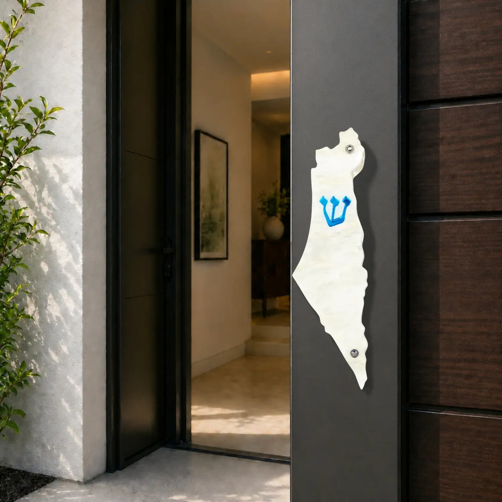 Genesis Map of Israel Mezuzah for Door – Handmade Premium Clear Acrylic Case – Model LSN-30023