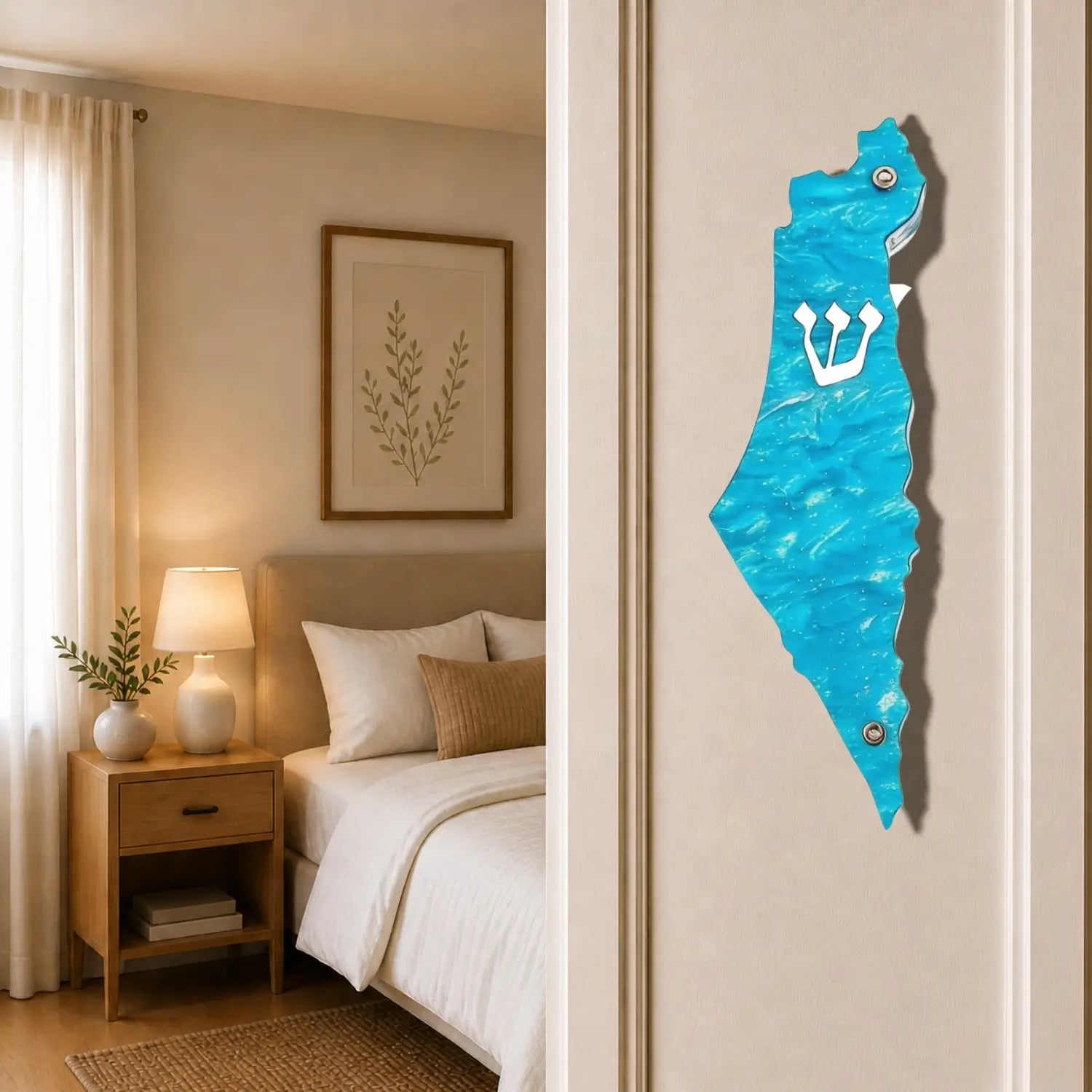 Genesis Map of Israel Mezuzah for Door – Handmade Premium Clear Acrylic Case – Model LSN-30025