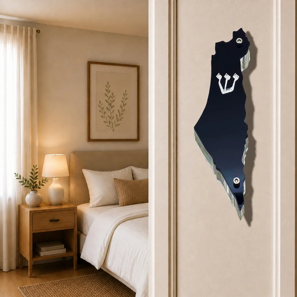 Genesis Map of Israel Mezuzah for Door – Handmade Premium Clear Acrylic Case – Model LSN-30026