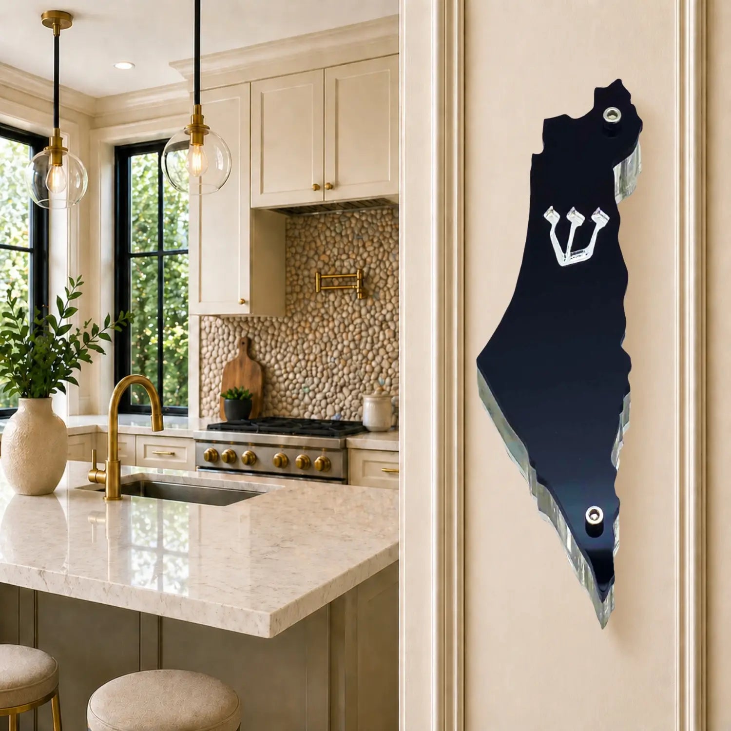 Genesis Map of Israel Mezuzah for Door – Handmade Premium Clear Acrylic Case – Model LSN-30026