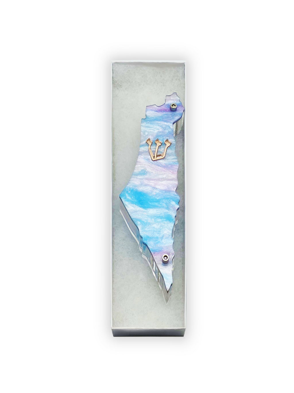 Genesis Map of Israel Mezuzah for Door – Handmade Premium Clear Acrylic Case – Model LSN-30027