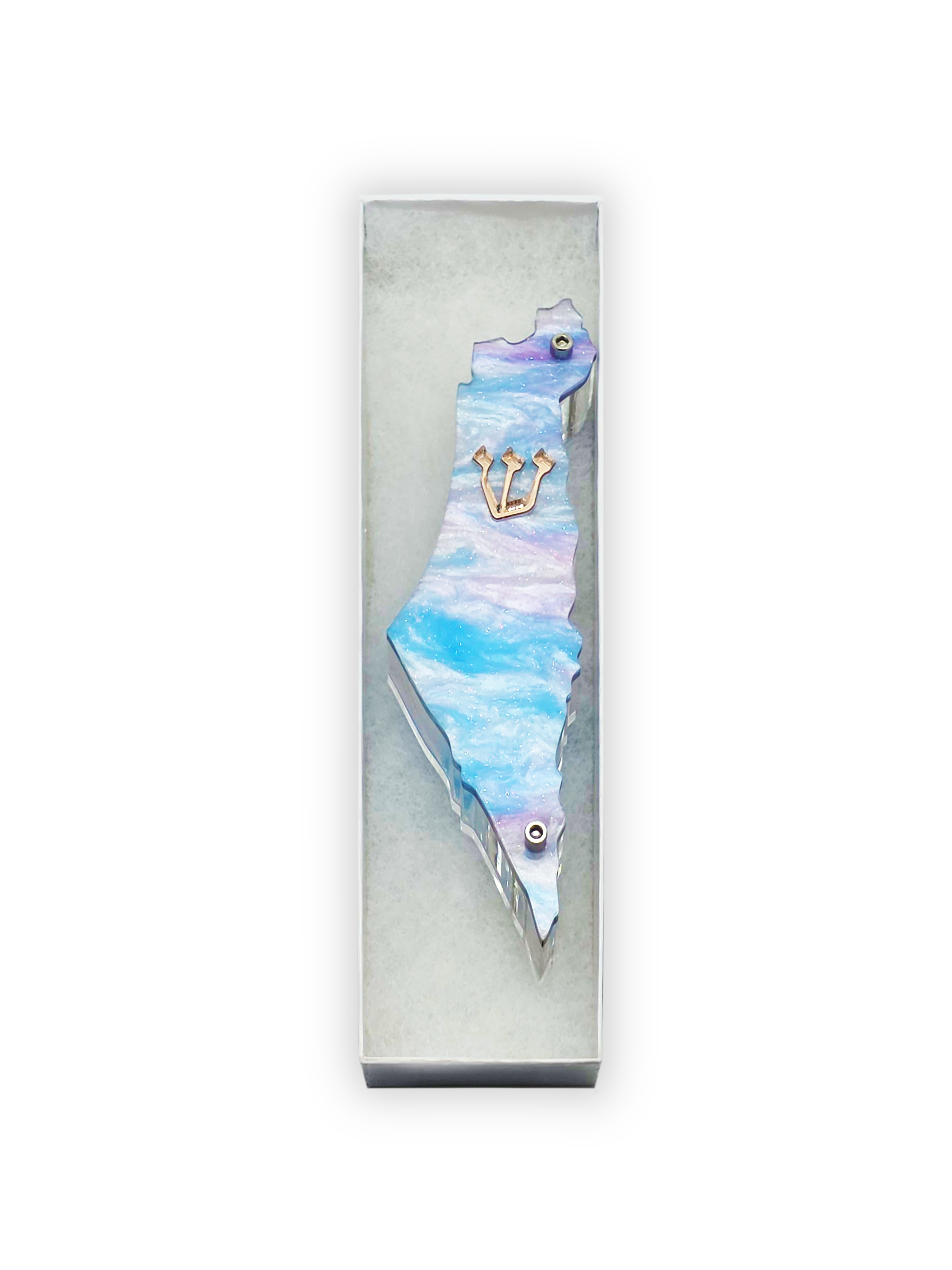 Genesis Map of Israel Mezuzah for Door – Handmade Premium Clear Acrylic Case – Model LSN-30027