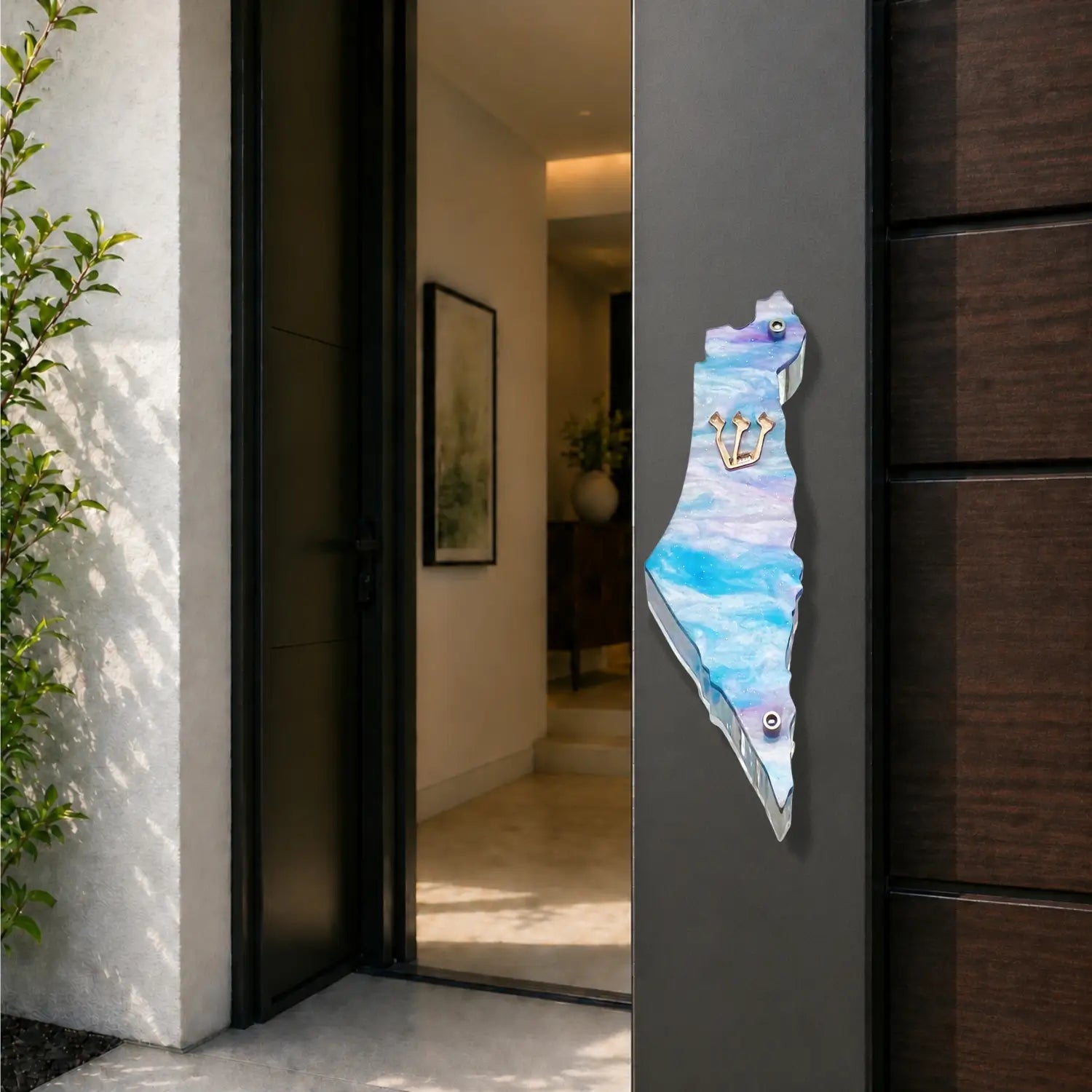 Genesis Map of Israel Mezuzah for Door – Handmade Premium Clear Acrylic Case – Model LSN-30027