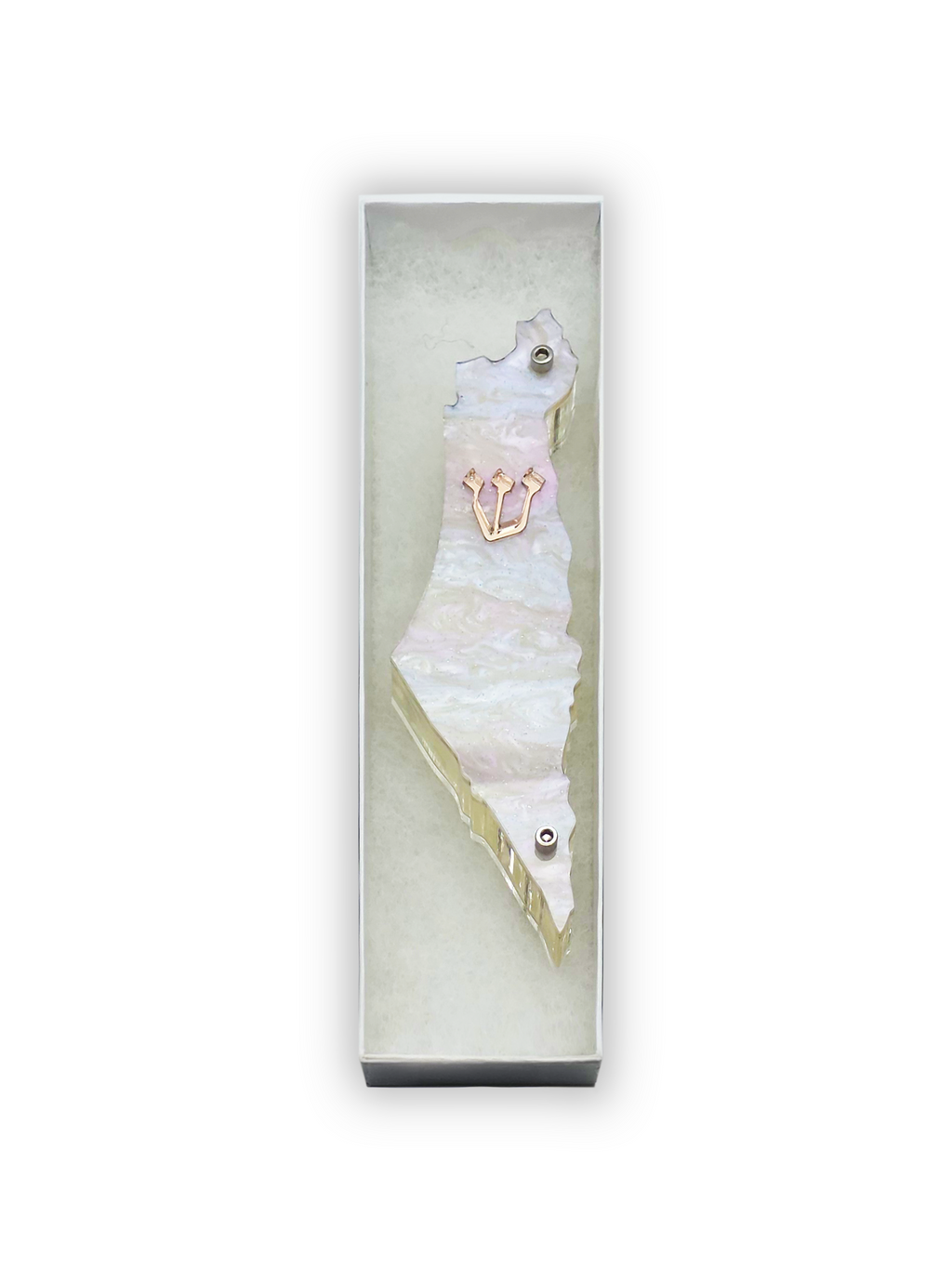 Genesis Map of Israel Mezuzah for Door – Handmade Premium Clear Acrylic Case – Model LSN-30028