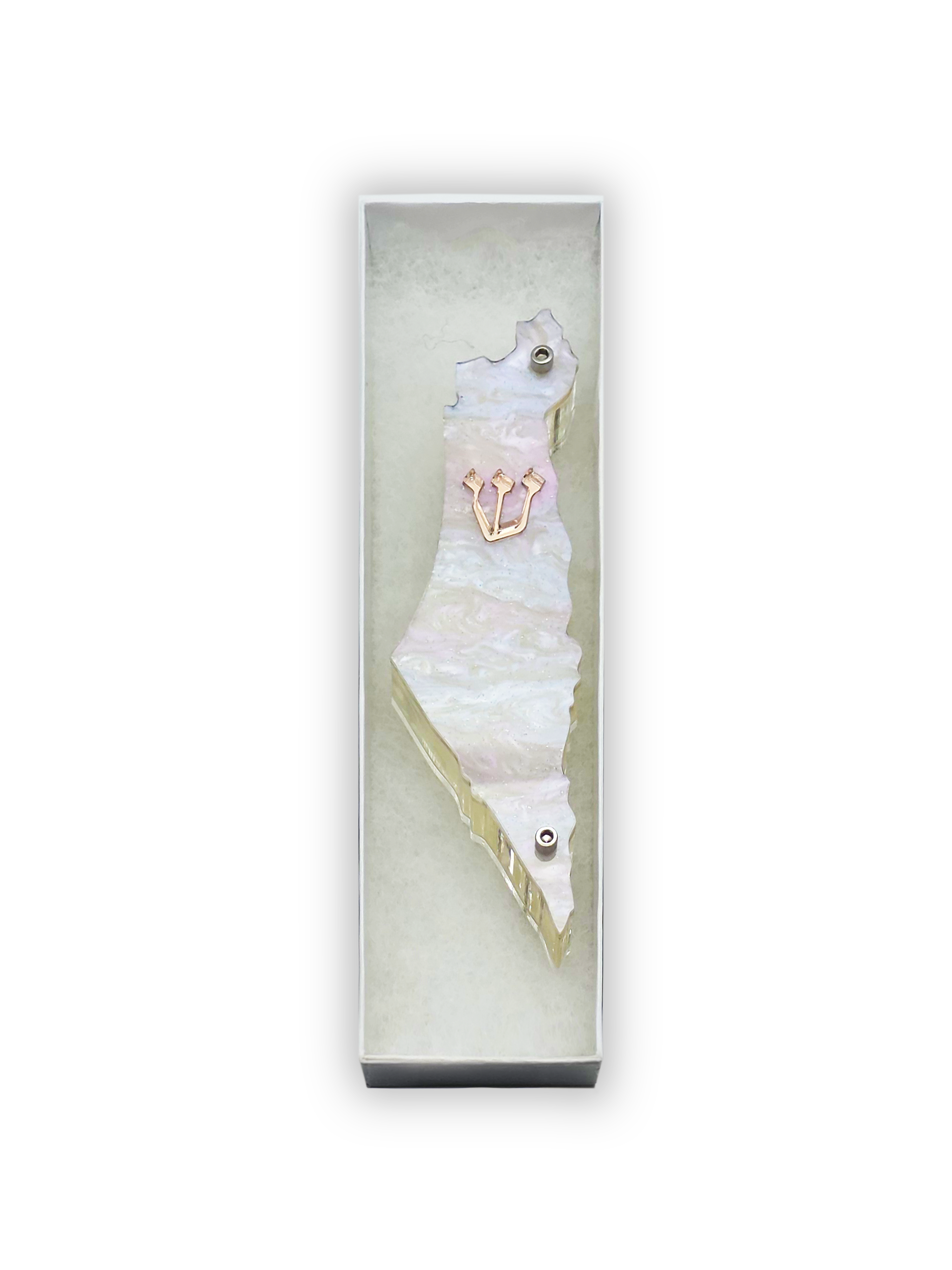 Genesis Map of Israel Mezuzah for Door – Handmade Premium Clear Acrylic Case – Model LSN-30028