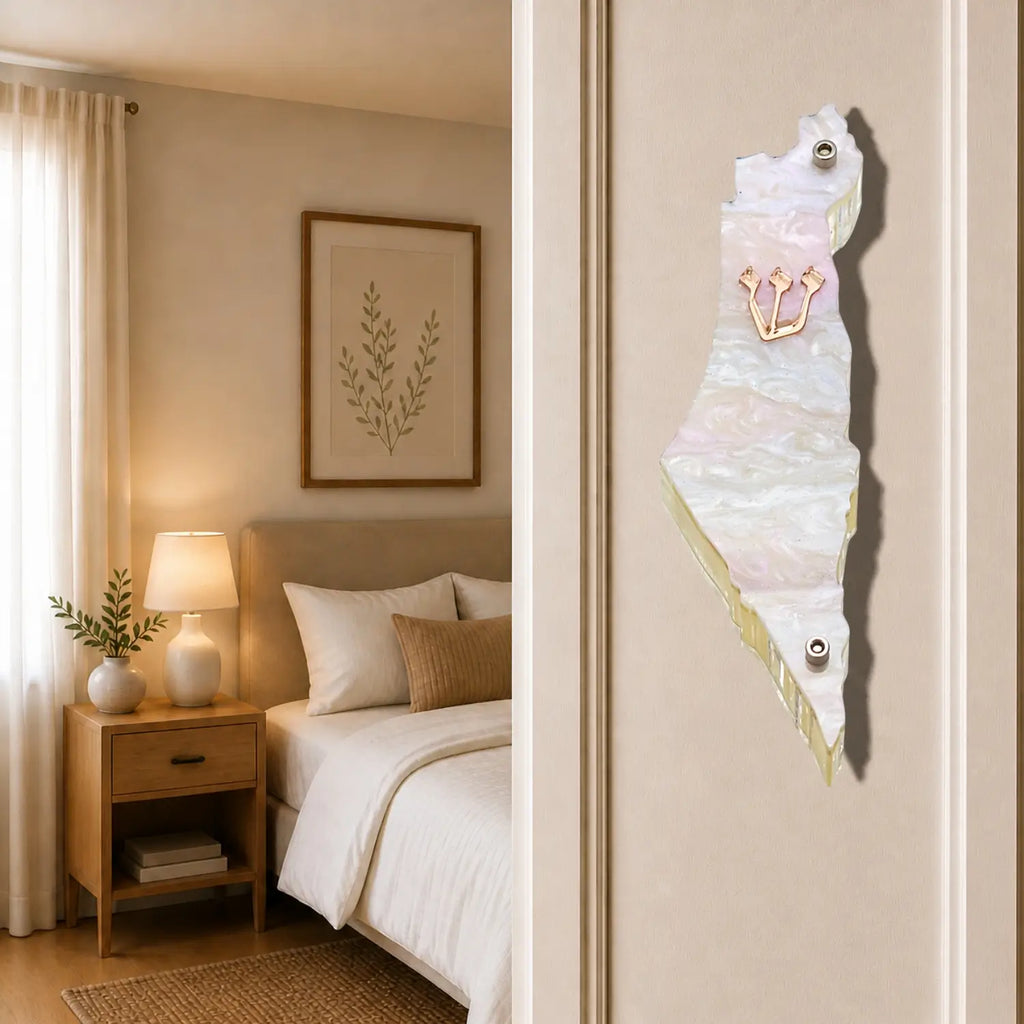 Genesis Map of Israel Mezuzah for Door – Handmade Premium Clear Acrylic Case – Model LSN-30028