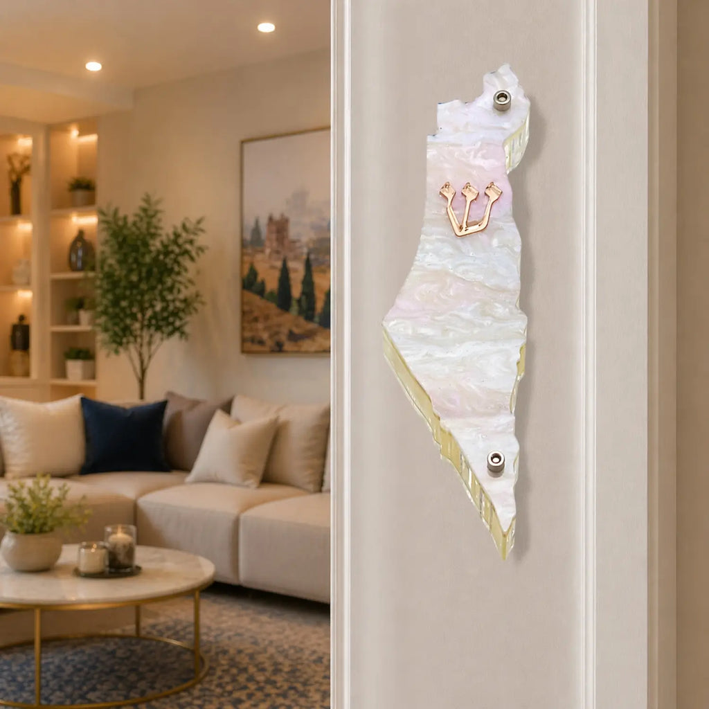 Genesis Map of Israel Mezuzah for Door – Handmade Premium Clear Acrylic Case – Model LSN-30028