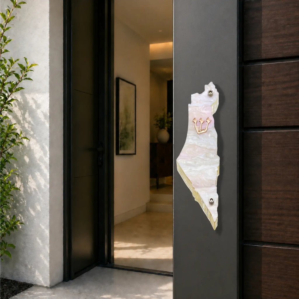 Genesis Map of Israel Mezuzah for Door – Handmade Premium Clear Acrylic Case – Model LSN-30028