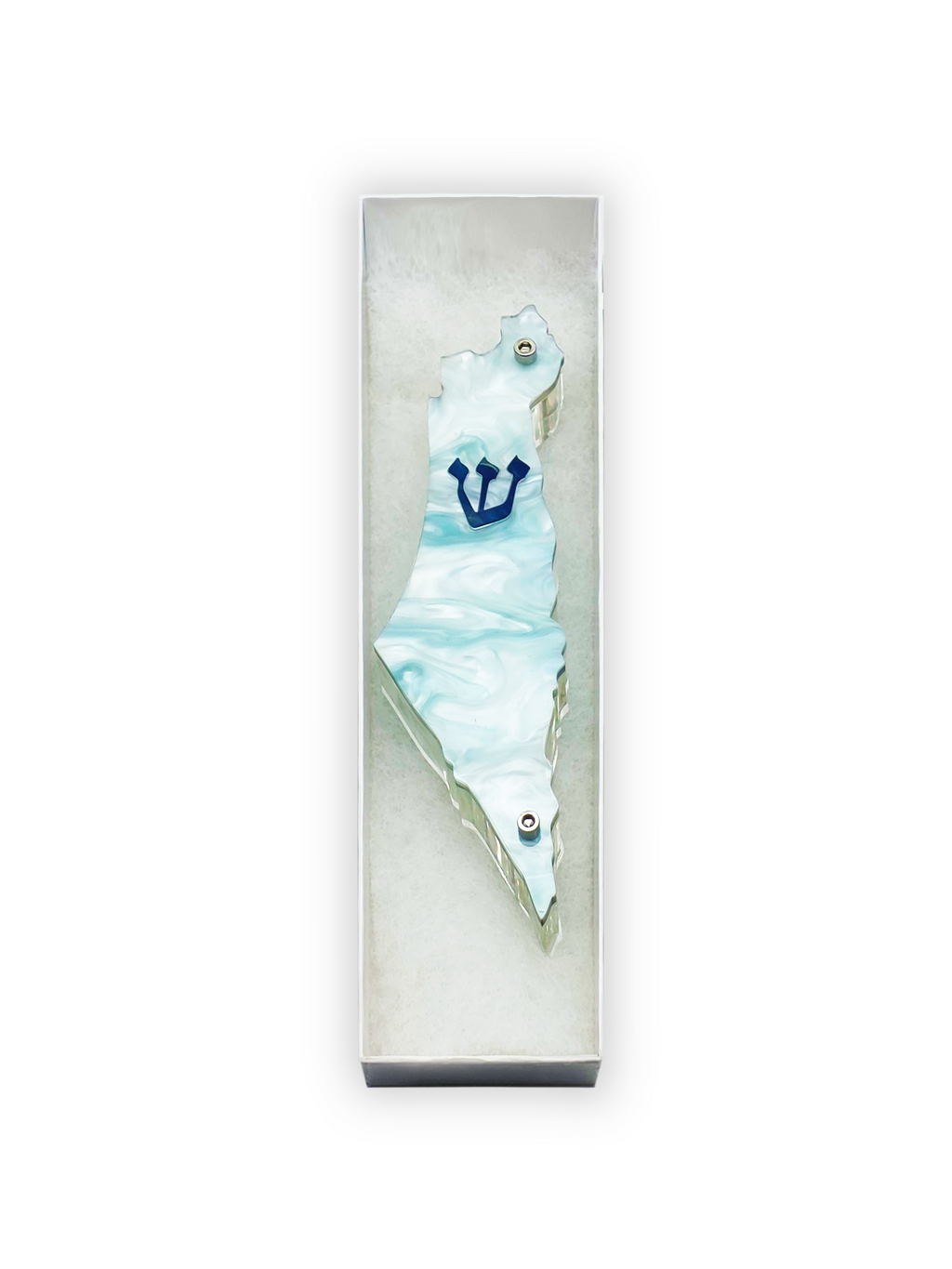 Genesis Map of Israel Mezuzah for Door – Handmade Premium Clear Acrylic Case – Model LSN-30029