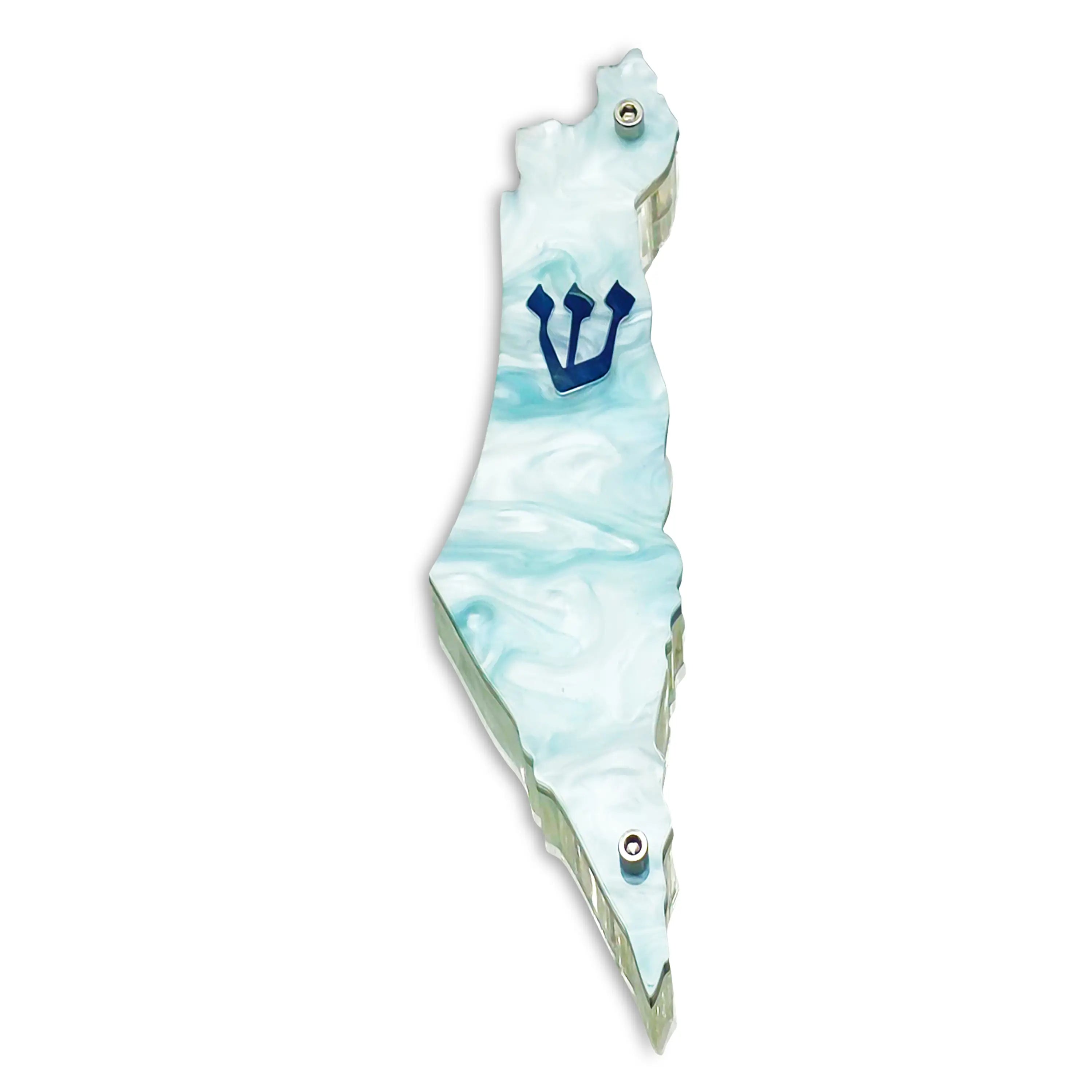 Genesis Map of Israel Mezuzah for Door – Handmade Premium Clear Acrylic Case – Model LSN-30029