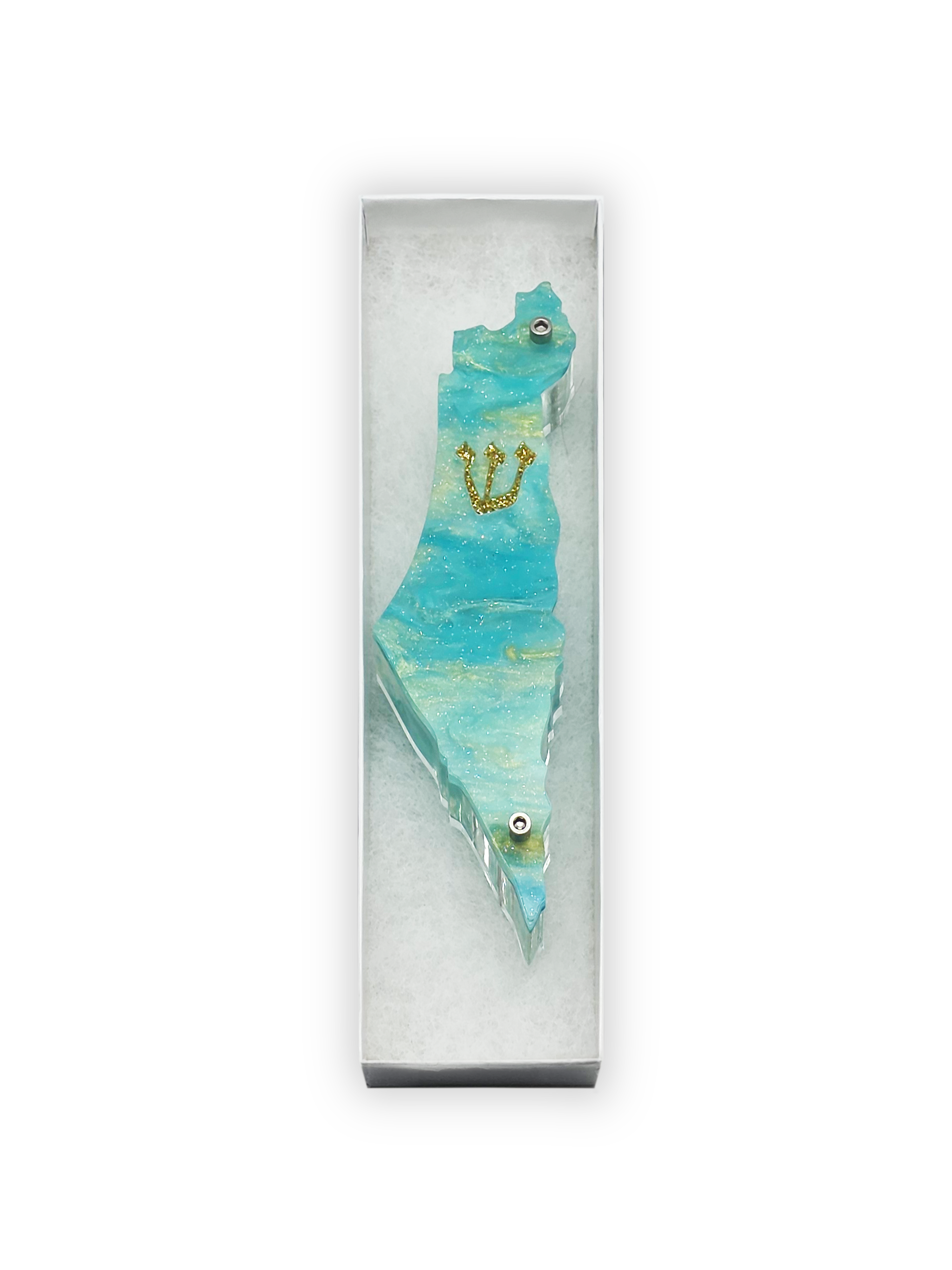 Genesis Map of Israel Mezuzah for Door – Handmade Premium Clear Acrylic Case – Model LSN-30030