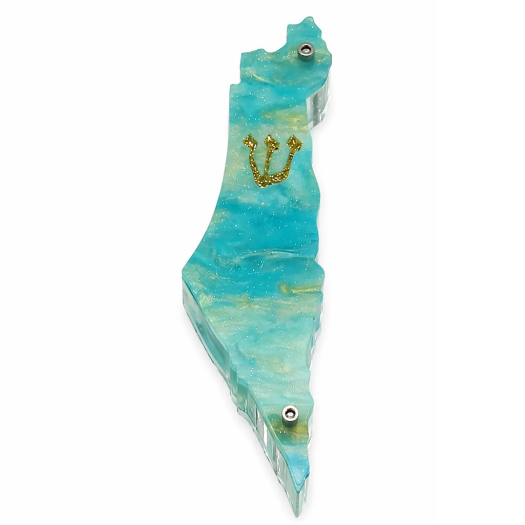 Genesis Map of Israel Mezuzah for Door – Handmade Premium Clear Acrylic Case – Model LSN-30030