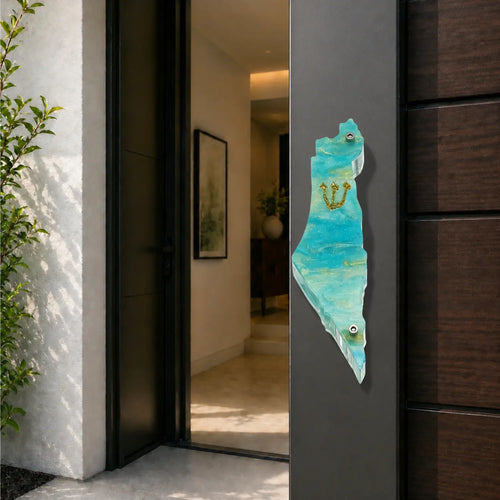 Genesis Map of Israel Mezuzah for Door – Handmade Premium Clear Acrylic Case – Model LSN-30030