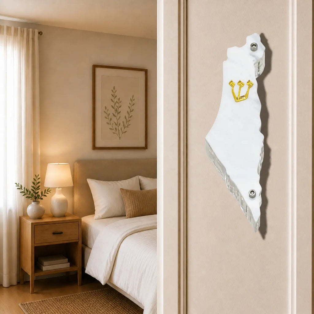 Genesis Map of Israel Mezuzah for Door – Handmade Premium Clear Acrylic Case – Model LSN-30031