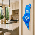 Genesis Map of Israel with David Star Mezuzah for Door – Handmade Premium Clear Acrylic Case – Model LSN-30501