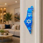 Genesis Map of Israel with David Star Mezuzah for Door – Handmade Premium Clear Acrylic Case – Model LSN-30501