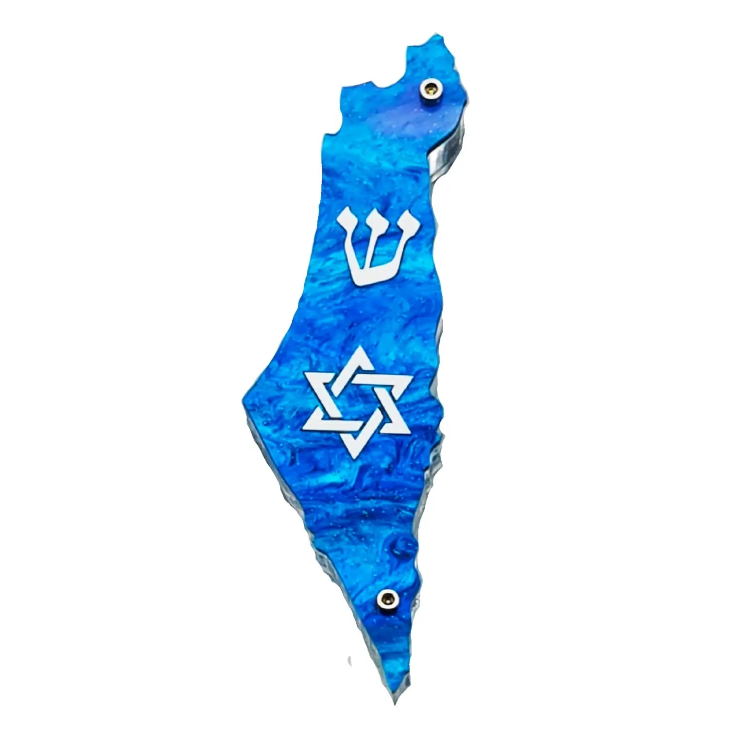 Genesis Map of Israel with David Star Mezuzah for Door – Handmade Premium Clear Acrylic Case – Model LSN-30501