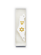 Genesis Map of Israel with David Star Mezuzah for Door – Handmade Premium Clear Acrylic Case – Model LSN-30502