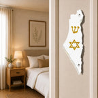 Genesis Map of Israel with David Star Mezuzah for Door – Handmade Premium Clear Acrylic Case – Model LSN-30502