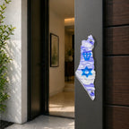 Genesis Map of Israel with David Star Mezuzah for Door – Handmade Premium Clear Acrylic Case – Model LSN-30503