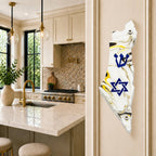 Genesis Map of Israel with David Star Mezuzah for Door – Handmade Premium Clear Acrylic Case – Model LSN-30504