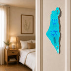 Genesis Map of Israel with David Star Mezuzah for Door – Handmade Premium Clear Acrylic Case – Model LSN-30505