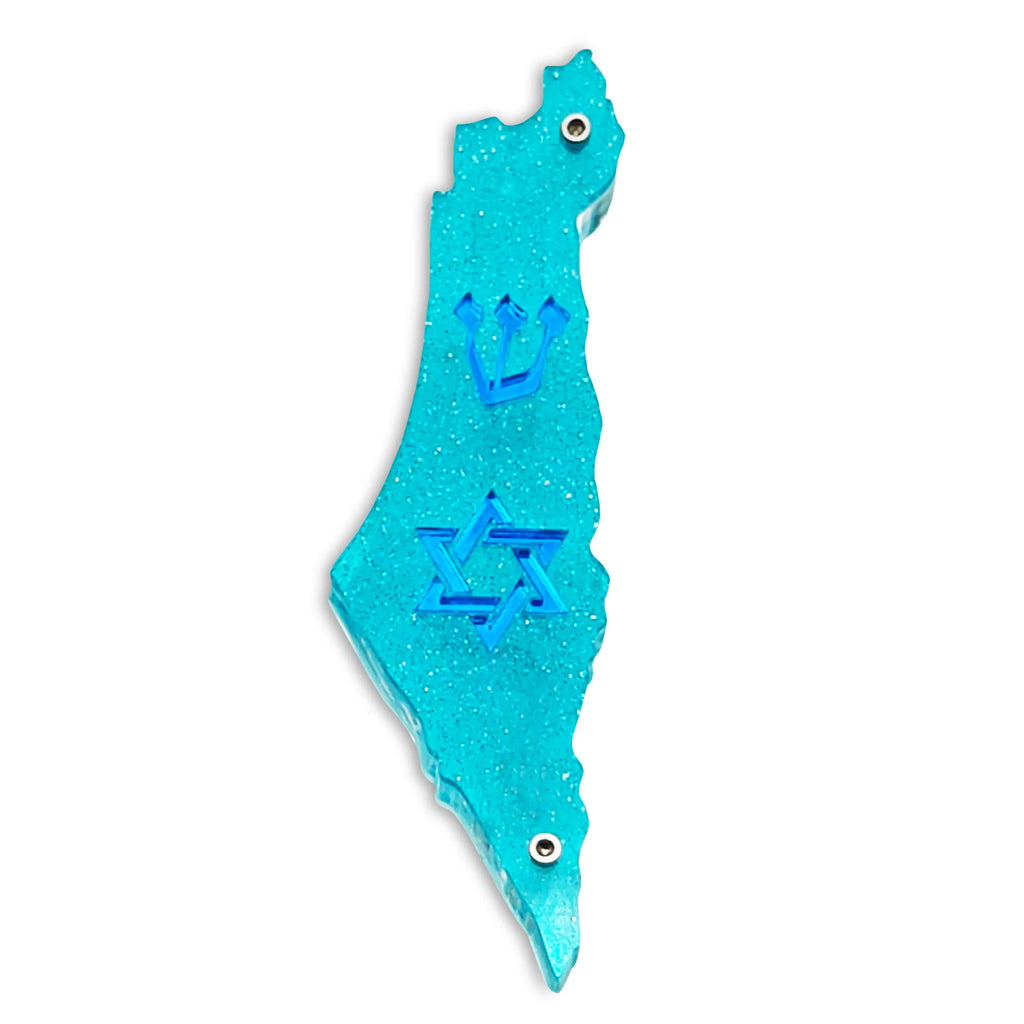 Genesis Map of Israel with David Star Mezuzah for Door – Handmade Premium Clear Acrylic Case – Model LSN-30505