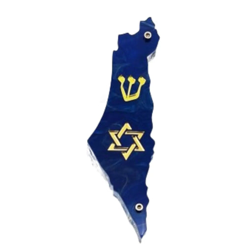 Genesis Map of Israel with David Star Mezuzah for Door – Handmade Premium Clear Acrylic Case – Model LSN-30506
