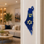 Genesis Map of Israel with David Star Mezuzah for Door – Handmade Premium Clear Acrylic Case – Model LSN-30506