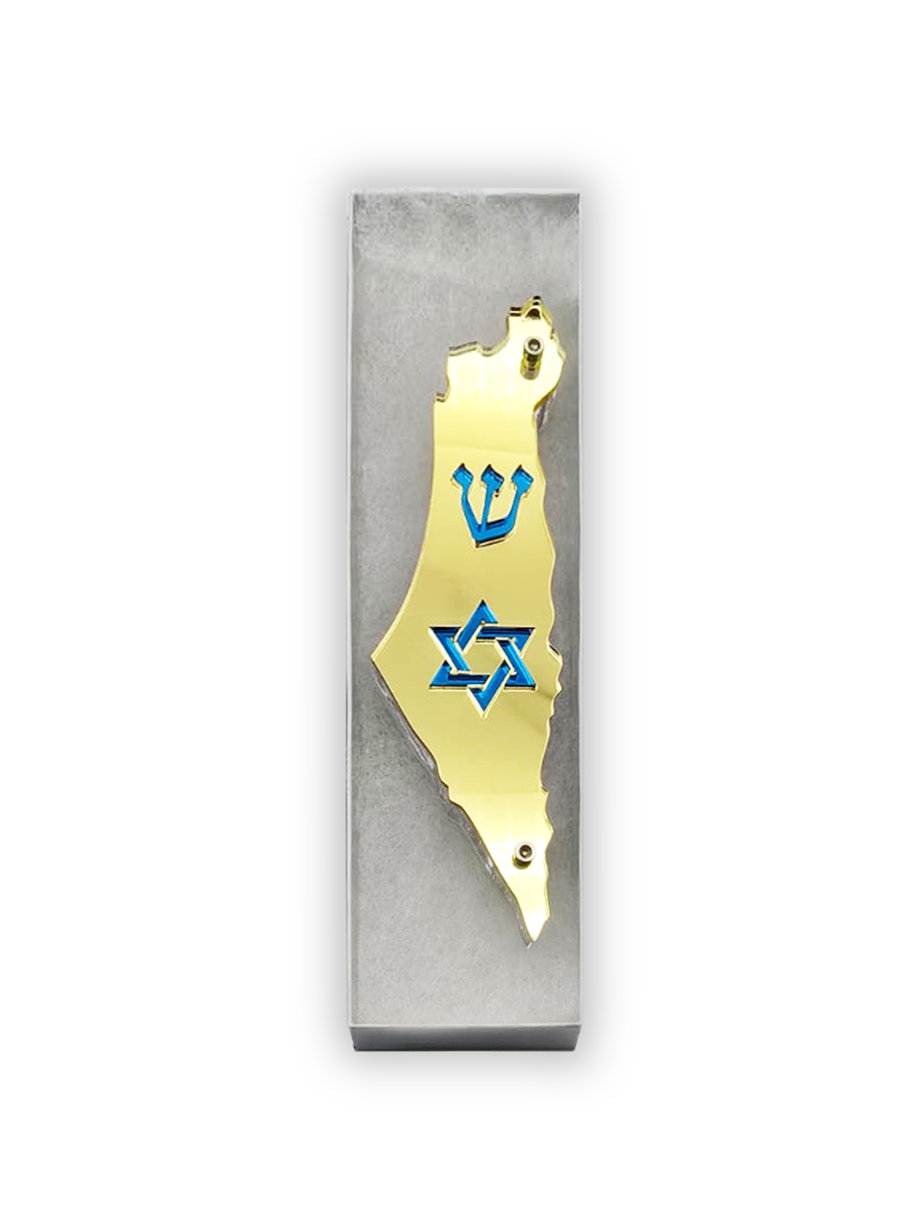 Genesis Map of Israel with David Star Mezuzah for Door – Handmade Premium Clear Acrylic Case – Model LSN-30507