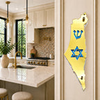 Genesis Map of Israel with David Star Mezuzah for Door – Handmade Premium Clear Acrylic Case – Model LSN-30507