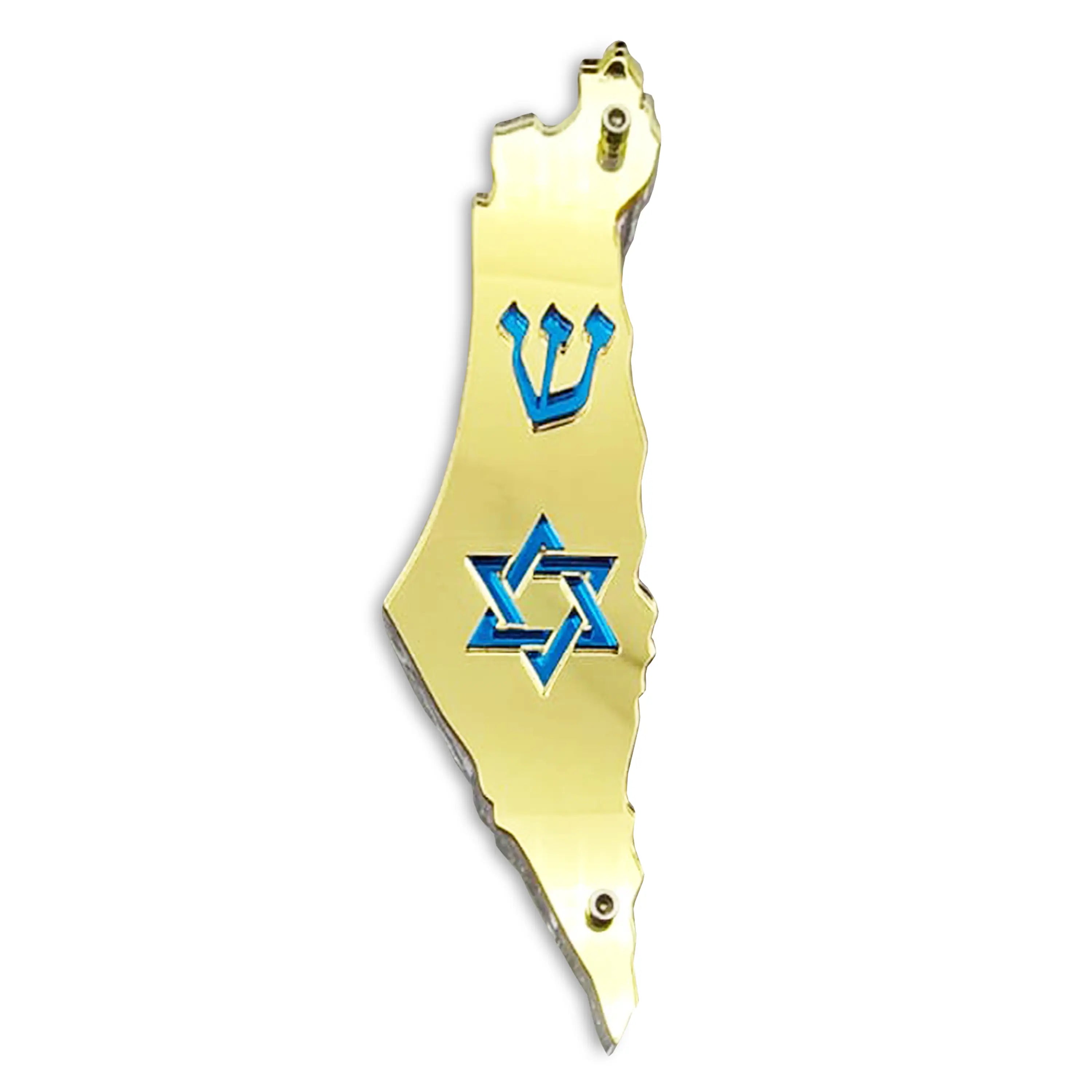 Genesis Map of Israel with David Star Mezuzah for Door – Handmade Premium Clear Acrylic Case – Model LSN-30507