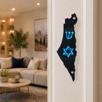 Genesis Map of Israel with David Star Mezuzah for Door – Handmade Premium Clear Acrylic Case – Model LSN-30508
