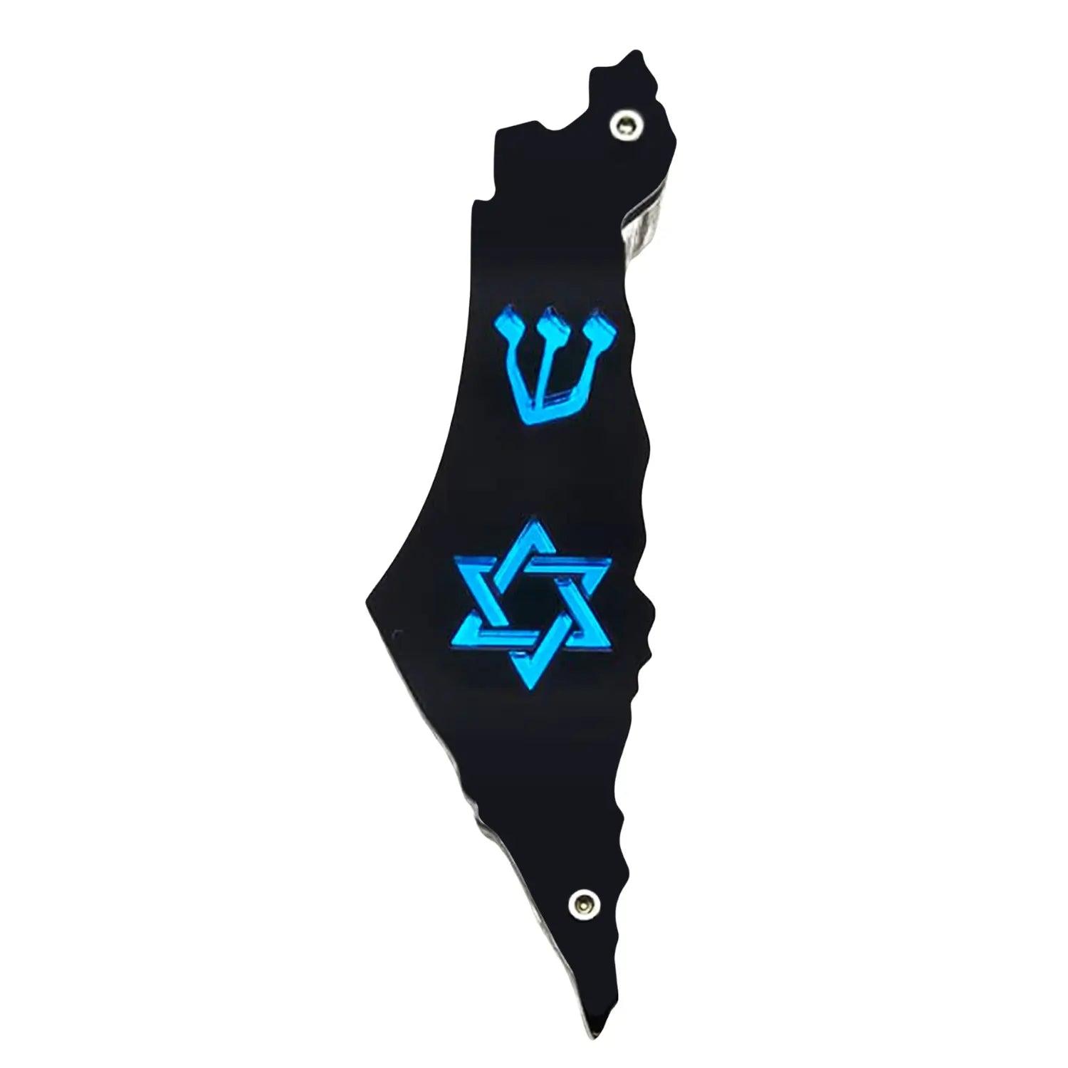 Genesis Map of Israel with David Star Mezuzah for Door – Handmade Premium Clear Acrylic Case – Model LSN-30508