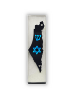 Genesis Map of Israel with David Star Mezuzah for Door – Handmade Premium Clear Acrylic Case – Model LSN-30508