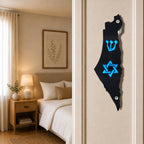 Genesis Map of Israel with David Star Mezuzah for Door – Handmade Premium Clear Acrylic Case – Model LSN-30508