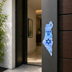 Genesis Map of Israel with David Star Mezuzah for Door – Handmade Premium Clear Acrylic Case – Model LSN-30510