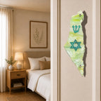 Genesis Map of Israel with David Star Mezuzah for Door – Handmade Premium Clear Acrylic Case – Model LSN-30511