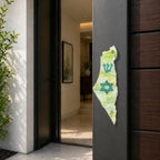 Genesis Map of Israel with David Star Mezuzah for Door – Handmade Premium Clear Acrylic Case – Model LSN-30511