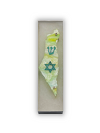 Genesis Map of Israel with David Star Mezuzah for Door – Handmade Premium Clear Acrylic Case – Model LSN-30511