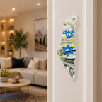 Genesis Map of Israel with David Star Mezuzah for Door – Handmade Premium Clear Acrylic Case – Model LSN-30512