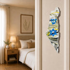Genesis Map of Israel with David Star Mezuzah for Door – Handmade Premium Clear Acrylic Case – Model LSN-30512